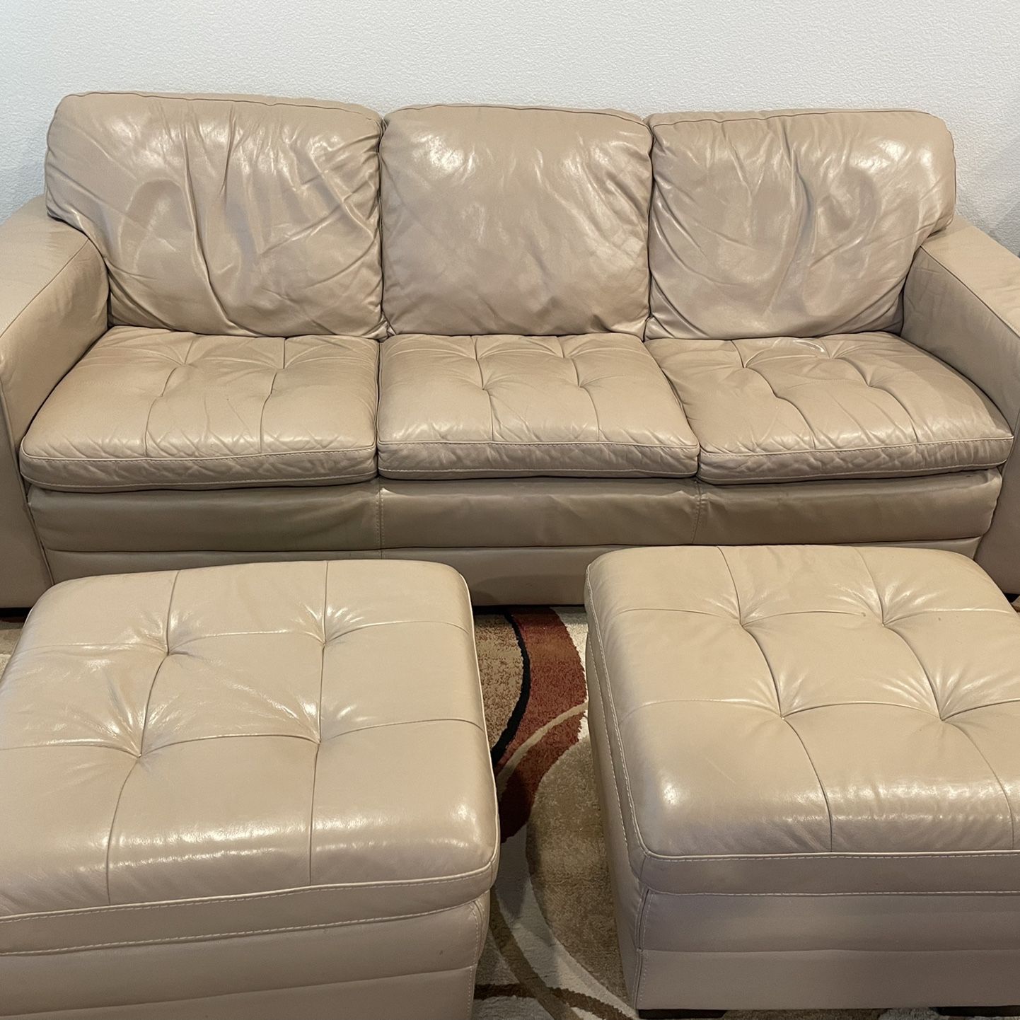 Havertys Leather Sofa Ottomans For