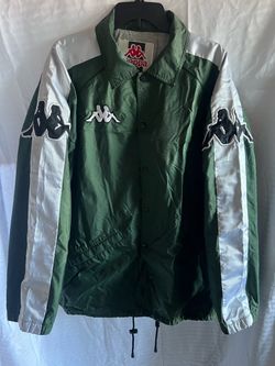 Kappa Coach Jacket Green and White