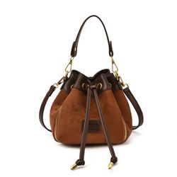 High-End Handbag, Non-Shiny Bucket Bag, New Women'S Winter Drawstring Shoulder Bag, Work Messenger Bag