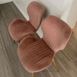 Rose Gold Velvet Pair Chairs 