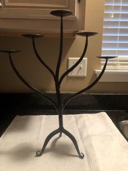 Wrought iron candle holder