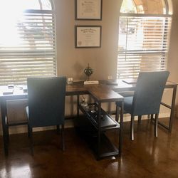 T Shaped  Rustic Wood Desk - $50
