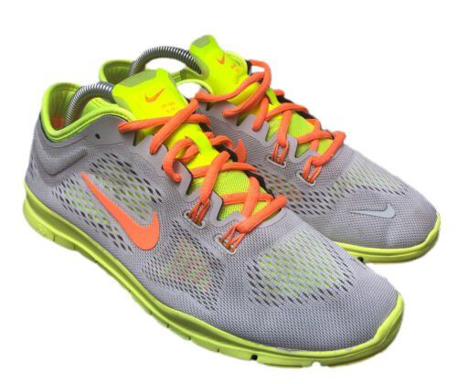 Nike Free 5.0 TR FIT Running Shoes Gray Orange Yellow  Sz 7