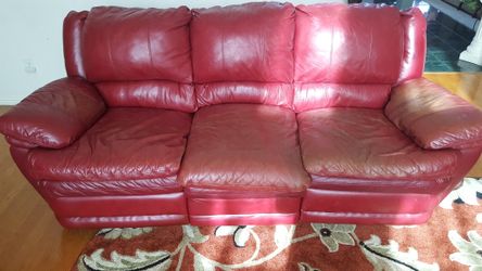 Recliner leather sofa