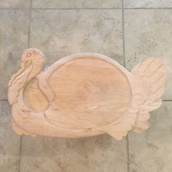 Large Solid Wood Cutting Board. New . Great Gift, Curved  Turkey  Picture . By Enkeboll Designs.  