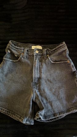 Abercrombie & Fitch high-waisted blue denim shorts