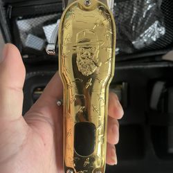 Gold LED men's hair clipper set