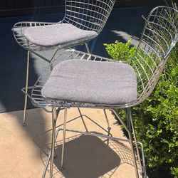 Set of Bertoia Style Counter Stools