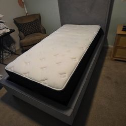 Single or Twin Bed, Mattress, Box & Custom Frame
