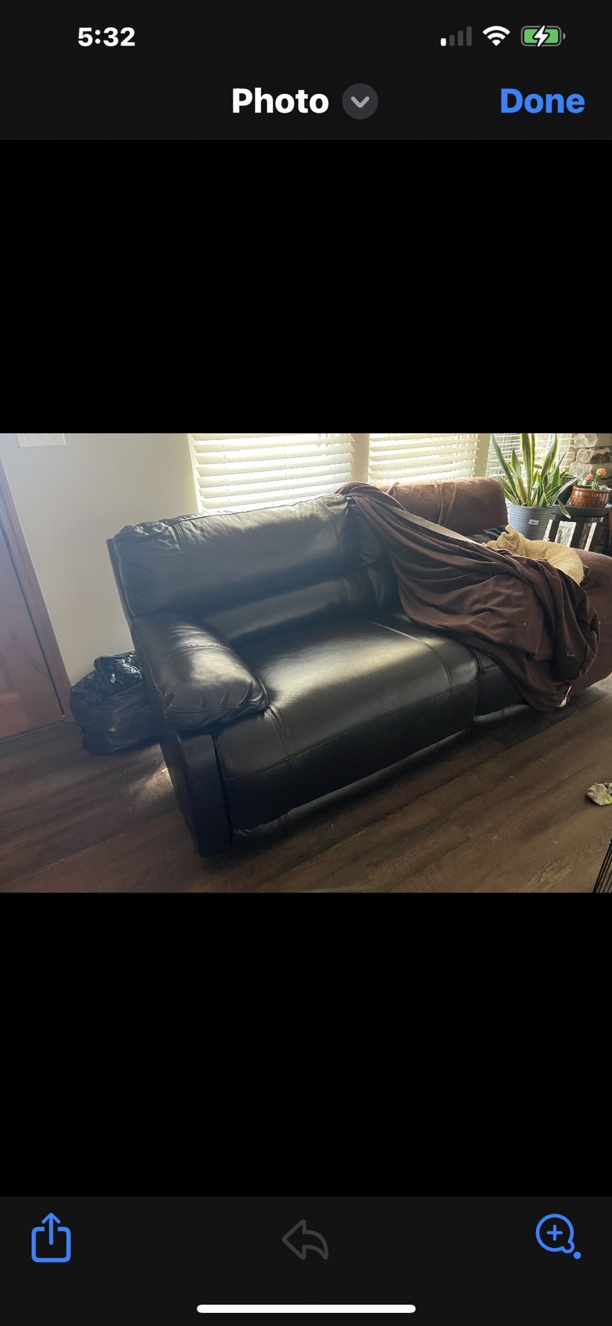 Leather Couch/recliner