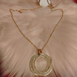 Bling Gold 2pc Long Necklace Set