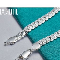 Sterling Silver Flat Clavide Chain.925