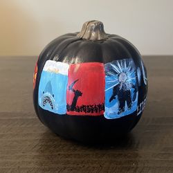Hand Painted Horror Movie Poster Pumpkin