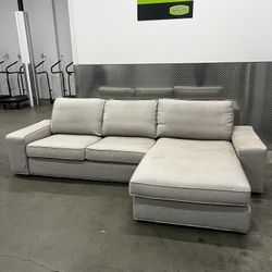 Light Grey IKEA KIVIK Loveseat Sofa Sectional With Interchangeable Chaise 