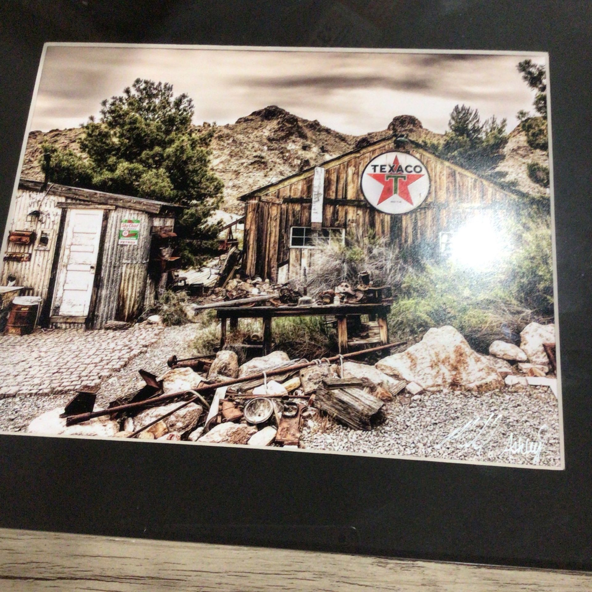 Texaco Ghost Town Frame Signed