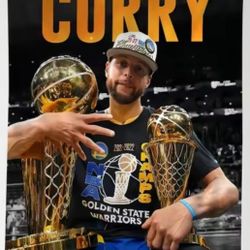 Steph Curry Crowned in Greatness Dub Dynasty Locked In Wall Tapestry 20"× 28"