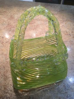 Hand Made  glass basket