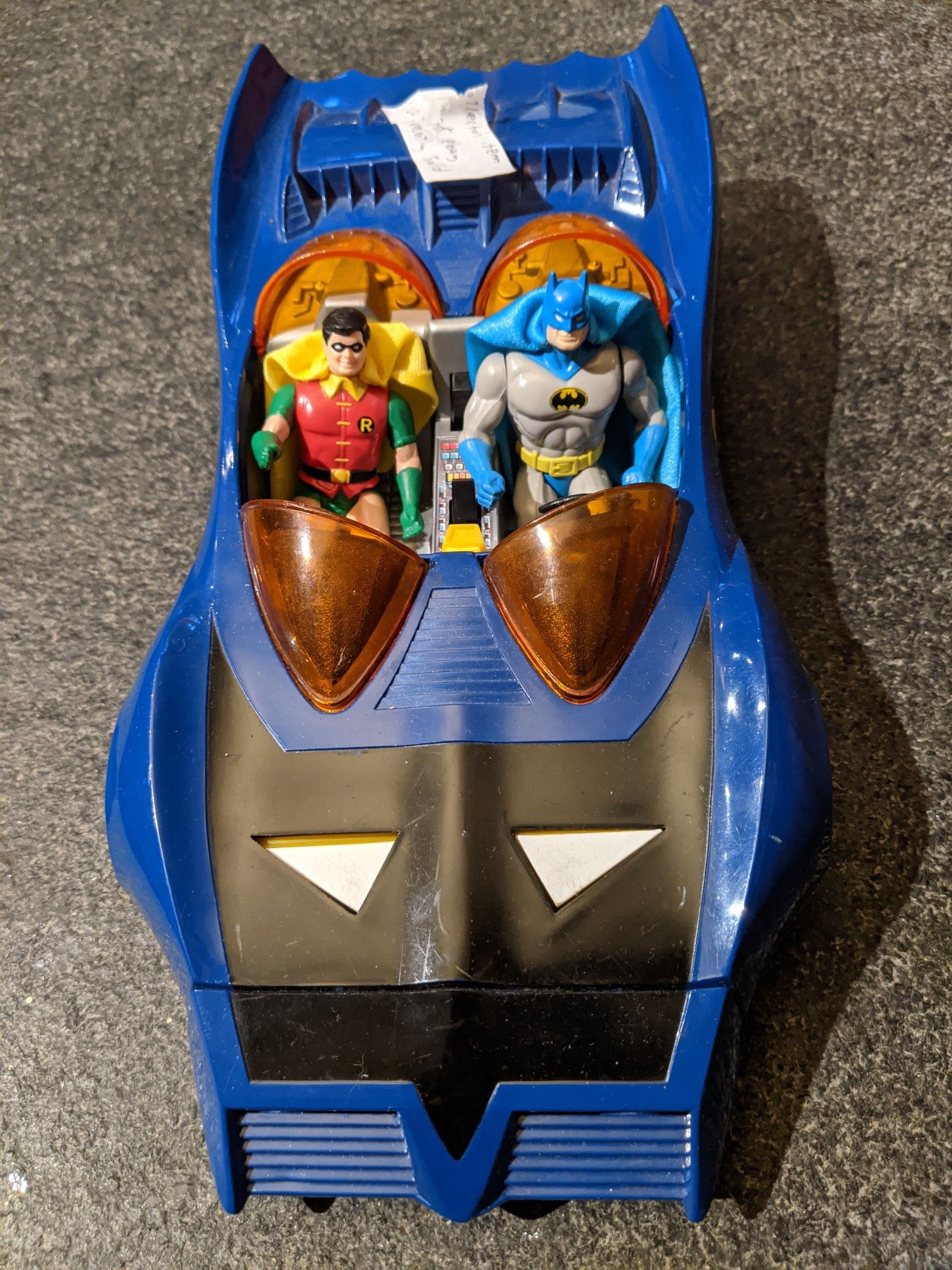 PRICE DROP. Rare vintage 1984 Kenner Super Powers Batmobile W/ Batman and Robin action figures