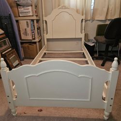 Twin bed frame- White wood