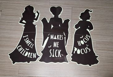 Hocus Pocus Sanderson Sisters Halloween Yard Signs Glow in the Dark 3pc Set