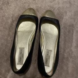 Jimmy Choi Gold Flats