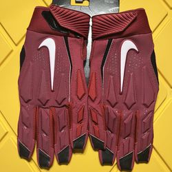 Nike D Tack 6.0 Crimson & Black Lineman Football Gloves Size 2XL CK2926 661 XXL