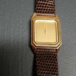 Rare Vtg Timex Q Elite - Quartz Women's Gold Plated Dress Watch - Made In France