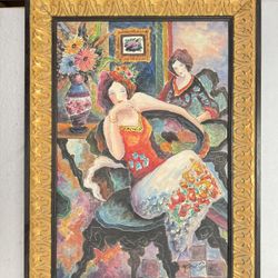 Hand-Painted Oil Painting Wooden Frame 43” x 31”