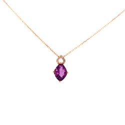 Woman's Ladies 10k Yellow Gold Marquise Cut Purple Stone Pendant on 18" Inch Chain GP3132697