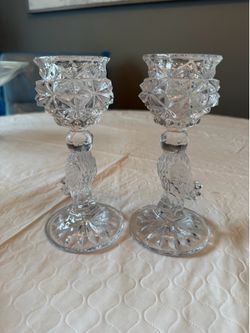 Vintage Hofbauer “Byrdes” Crystal candlesticks