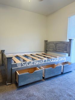 Queen bed with drawers