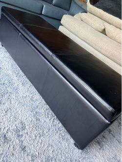 *Good condition and clean * Black faux leather * Dimensions* (L54" x W18" x H16")