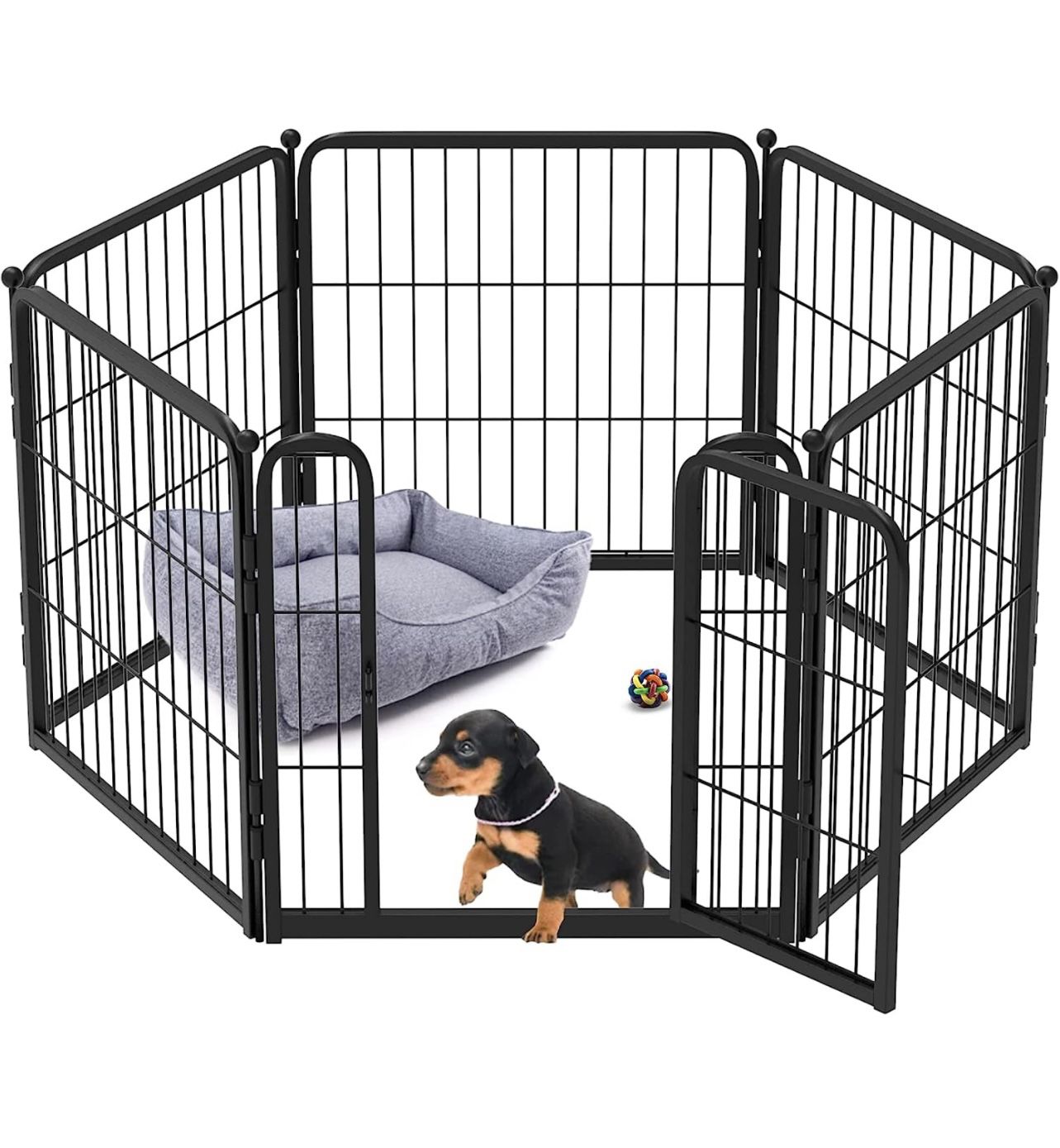 Dog Playpen Designed for Indoor Use, 24" Height for Puppy and Small Dogs│Patent Pending