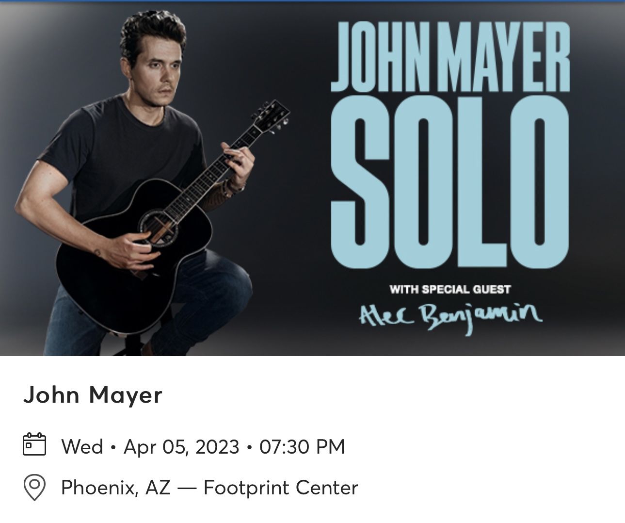 John Mayer Tickets $350