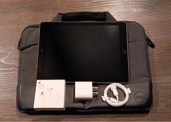iPad 6th Gen with Case, Wired Earbuds, & Charger