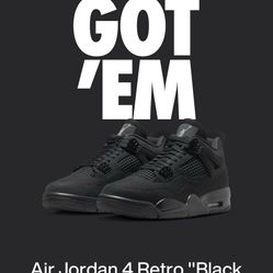 Nike Air Jordan Retro Four Black Cat Size 11