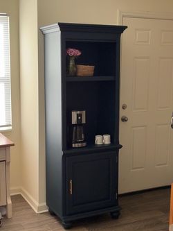 Tall Navy Blue storage cabinet