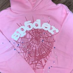 Sp5der OG Web Hoodie Pink