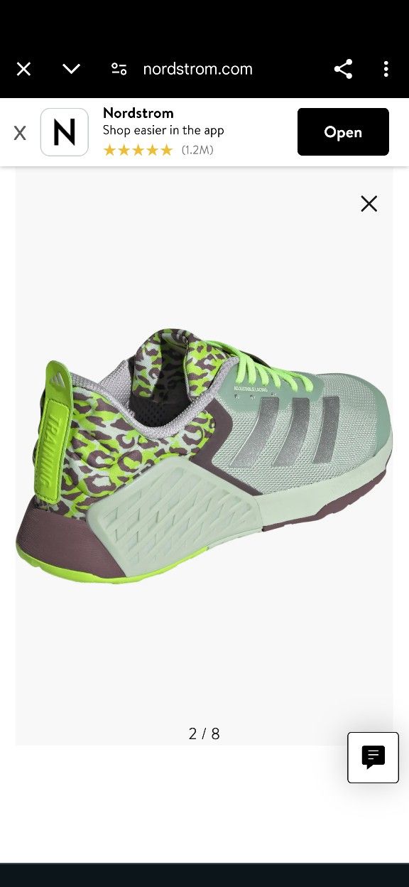 Adidas Size 7 Women's Dropset 3 Gfx Trainer New Green Lemon Silver Cheetah Print