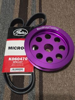 Water Pump, Lightweight Crank Pulley and Serpentine Belt for 2017-2018 Toyota Corolla IM and 2016 Scion IM.