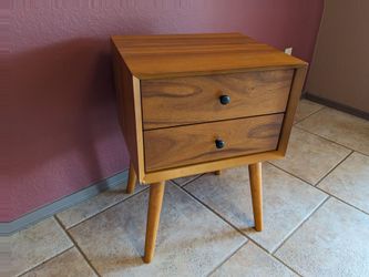 Mid-Century Modern 2-Drawer Nightstand