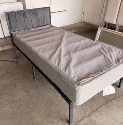 Twin bed frame and box spring