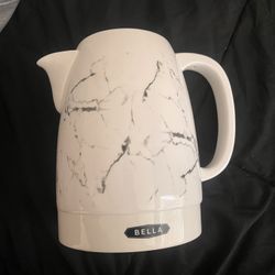 BELLA 1.8 Liter Temperature Control Electric Ceramic Kettle with Digital Touch Interface, Automatic Shut Off & Detatchable Swivel Base, White Marble