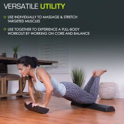 ProsourceFit 18" x 3" Half-Round High Density EPP Foam Roller