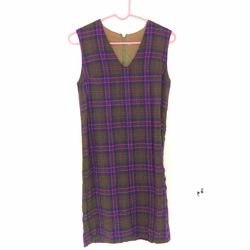 Vintage Purple Plaid Dress 