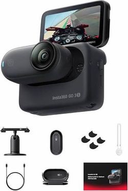Insta360 GO 3S Motorcycle In-Helmet POV Bundle – 128GB Midnight Black