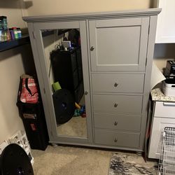 Grey wardrobe storage unit