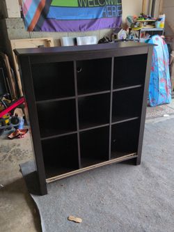 Black 9-Cube Storage Bookshelf