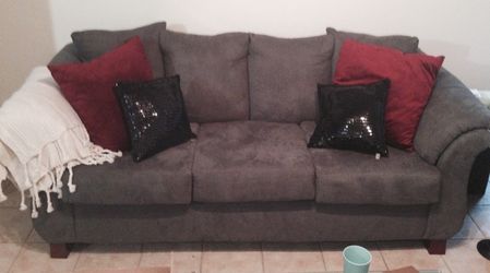 Grey microfiber couch