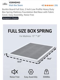 2” Full size box spring with cover